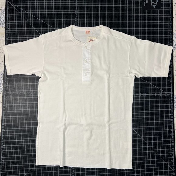 Real McCoy's UNION HENLEY UNDERSHIRT S/S White Size Large 42-44 - Picture 2 of 16